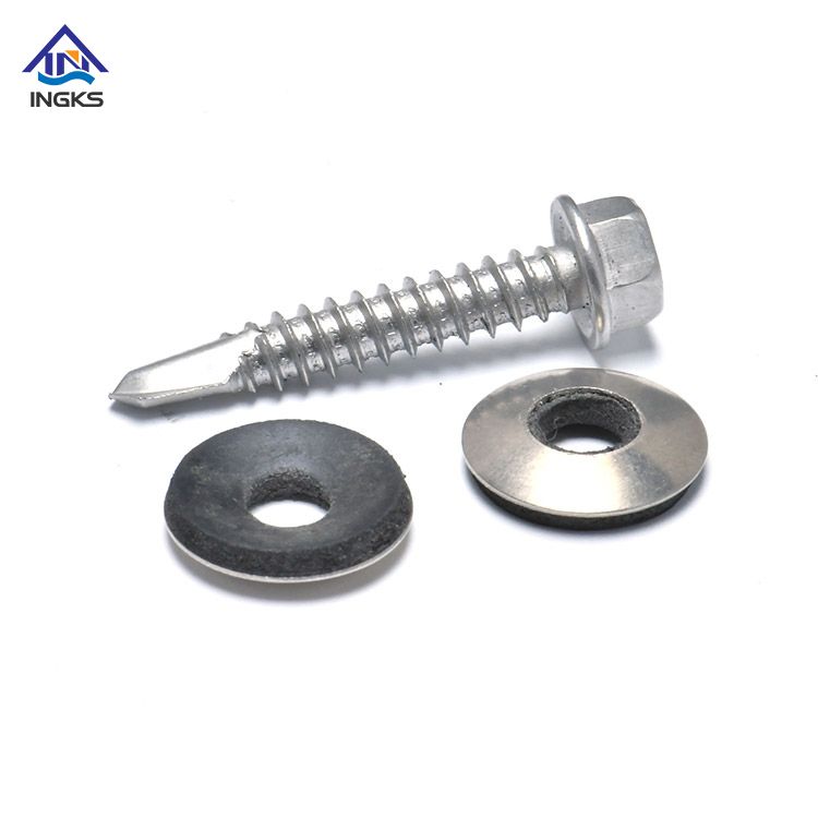 ສະແຕນເລດ Indented Hex Wafer Head Self Drilling Screws