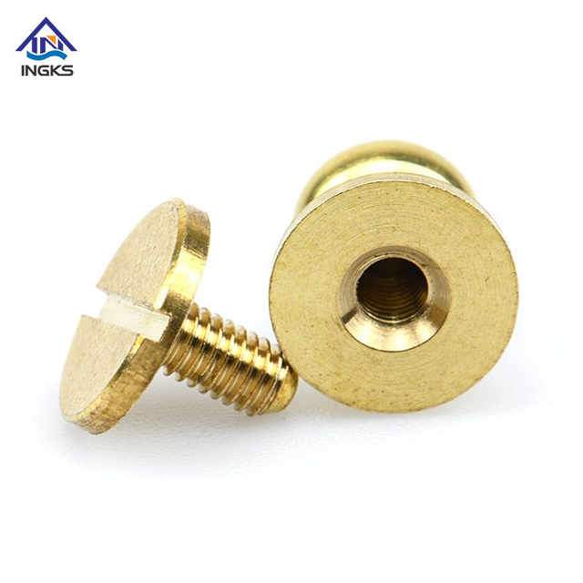 Brass Round Nipple Head Female Screw at Slotted Flat Head Male Screw