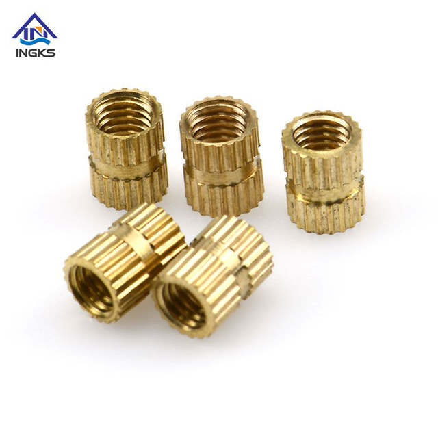 Double Straight Knurled Ends លង្ហិនបញ្ចូលគ្រាប់
