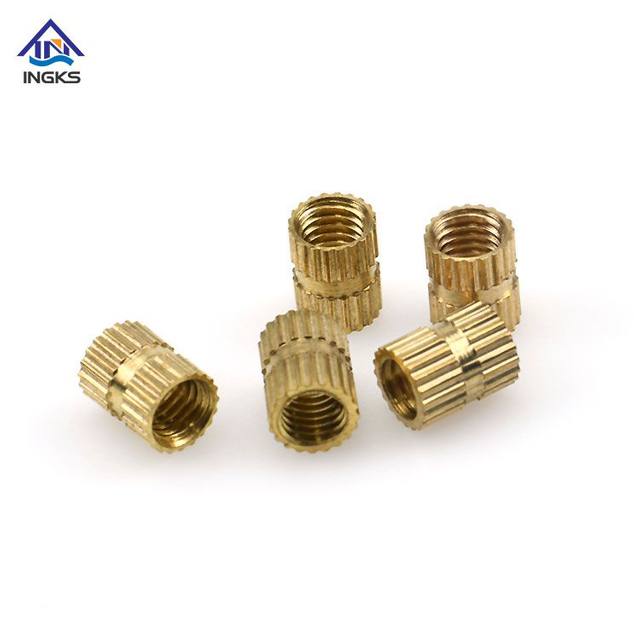 Double Straight Knurled Ends លង្ហិនបញ្ចូលគ្រាប់