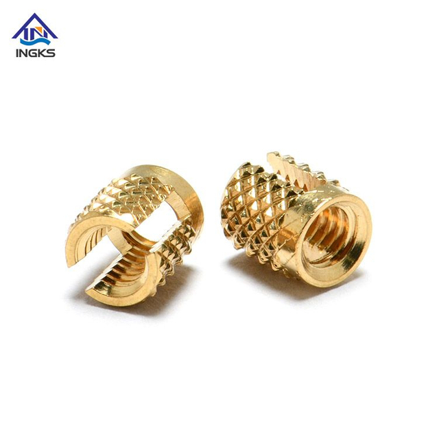 INGKS Brass Slotted አካል አልማዝ Knurled አስገባ ለውዝ