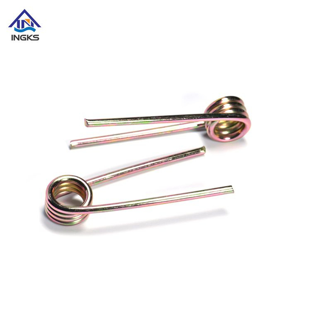 Double Straight Arm ສີເຫຼືອງສັງກະສີ Plated Customized Avalible Long Arm Torsion Spring