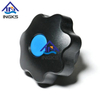 គម្របផ្លាស្ទិក 5 Lobe Clamping Knob Brass Insert Nut Bakelite Plastic Star Knob Male