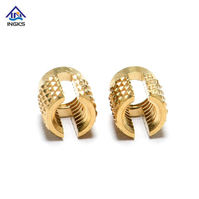 INGKS Brass Slotted አካል አልማዝ Knurled አስገባ ለውዝ